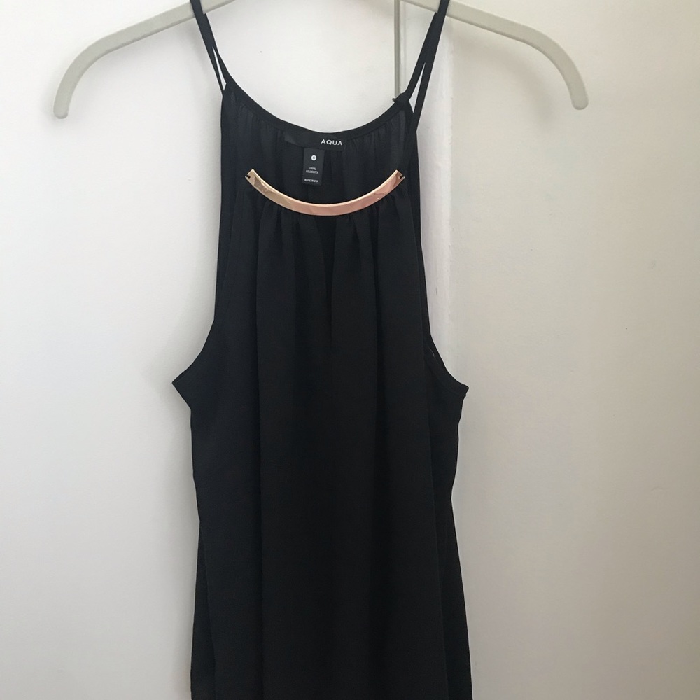 AQUA top with gold detail
